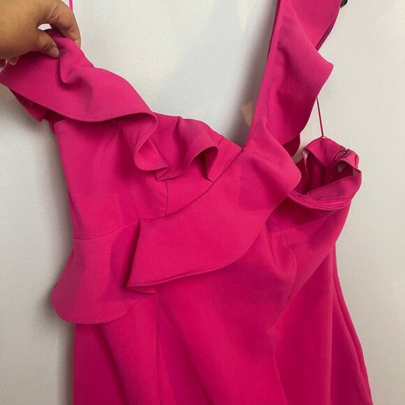 Likely Norvina Ruffle off-shoulder Dress Barbiecore Size 12 NEW - Picture 5 of 12